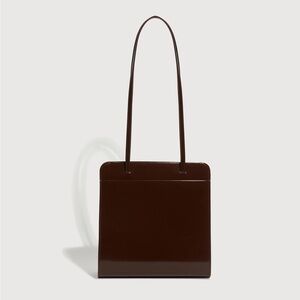 FANE lisse tote bag in choc spazzolatto leather